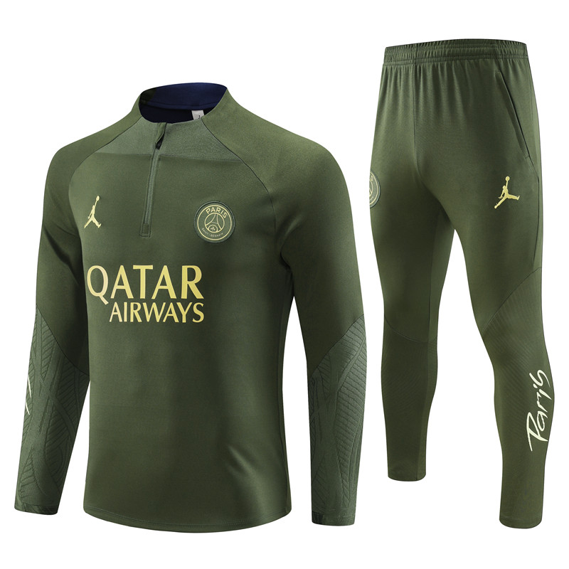 Paris Saint-Germain PSG 23-24 Long Sleeve Training Set - Army Green